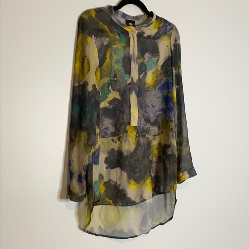 Massimino Watercolor Shirt Zipper Sheer Medium - Picture 3 of 12